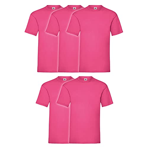 Fruit of the Loom 5er Pack Valueweight T Kids Kinder T-Shirt, Größe:104, Farbe:5X Fuchsia von Fruit of the Loom