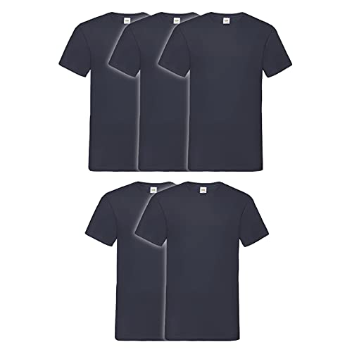 Fruit of the Loom 5er Pack Valueweight T Kids Kinder T-Shirt, Größe:104, Farbe:5X deep Navy von Fruit of the Loom