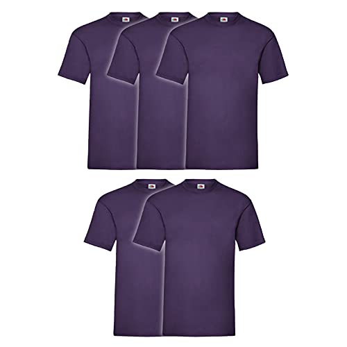 Fruit of the Loom 5er Pack Valueweight T Kids Kinder T-Shirt, Größe:104, Farbe:5X violett von Fruit of the Loom