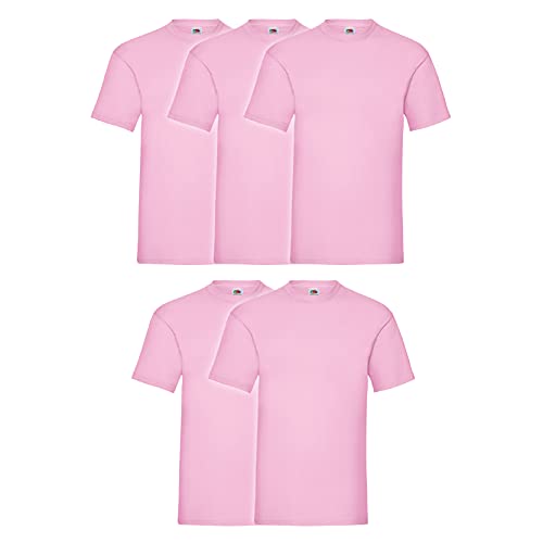 Fruit of the Loom 5er Pack Valueweight T Kids Kinder T-Shirt, Größe:128, Farbe:5X Rose von Fruit of the Loom