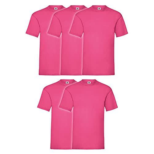 Fruit of the Loom 5er Pack Valueweight T Kids Kinder T-Shirt, Größe:164, Farbe:5X Fuchsia von Fruit of the Loom
