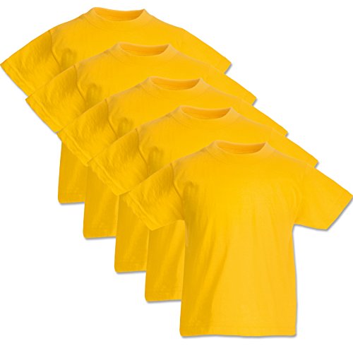 Fruit of the Loom 5er Pack Valueweight T Kids Kinder T-Shirt, Größe:164, Farbe:5X sonnenblumengelb von Fruit of the Loom