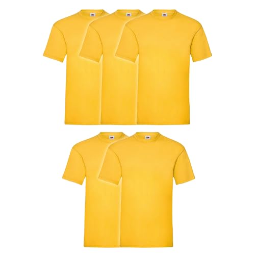 Fruit of the Loom 5er Pack Valueweight T-Shirt + GRATIS MyShirt Stoffbeutel, Farbe:sonnenblumengelb, Größe:XL Fruit of the Loom 5er Pack Valueweight T-Shirt + GRATIS MyShirt Stoffbeutel, Farbe:sonnenblumengelb, Größe:XL von Fruit of the Loom