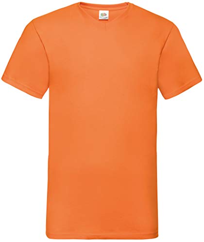 Fruit of the Loom 5er Pack Valueweight V-Neck T Unisex T-Shirt V Ausschnitt Mehrpack NEU, Größe:3XL, Farbe:orange von Fruit of the Loom