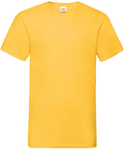 Fruit of the Loom 5er Pack Valueweight V-Neck T Unisex T-Shirt V Ausschnitt Mehrpack NEU, Größe:XL, Farbe:sonnenblumengelb von Fruit of the Loom