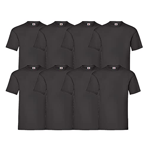 Fruit of the Loom 8 T Shirts Valueweight T Rundhals M L XL XXL 3XL 4XL 5XL Übergröße Diverse Farbsets (5XL, 8er Black + 1 HL Kauf Notizblock) von Fruit of the Loom
