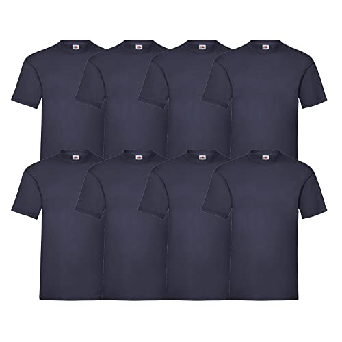 Fruit of the Loom 8 T Shirts Valueweight T Rundhals M L XL XXL 3XL 4XL 5XL Übergröße Diverse Farbsets (S, 8er Navy + 1 HL Kauf Notizblock) von Fruit of the Loom