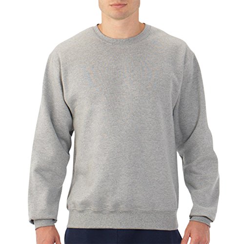 Fruit of the Loom Best Collection Herren Fleece Crew Sweatshirt, Steel Grey Heather, Small von Fruit of the Loom