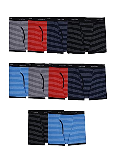 Fruit of the Loom Boys' Boxer Briefs (Assorted Colors), Traditional Fly - 10 Pack - Stripes, Small von Fruit of the Loom