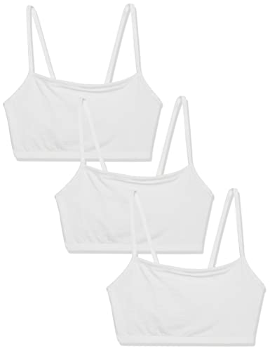 Fruit of the Loom Damen Spaghettiträger Baumwolle Pull Over 3er Pack Sport-BH, Weiß/Weiß/Weiß, 100 von Fruit of the Loom