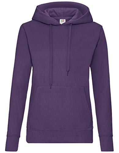 Fruit of the Loom Classic Damen Hoodie in Violett Größe XS von Fruit of the Loom