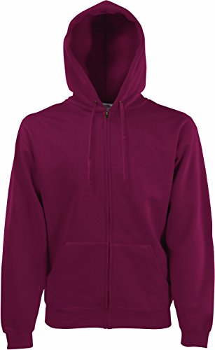 Fruit of the Loom Classic Hooded Jacket, burgund, Gr. 54 (XL), rot (burgund) von Fruit of the Loom