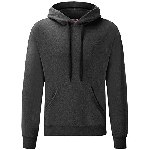 Fruit of the Loom Classic Hooded Sweat, Farbe:dunkelgrau meliert, Größe:2XL von Fruit of the Loom