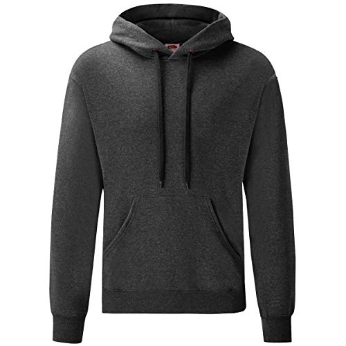 Fruit of the Loom Classic Hooded Sweat, Größe:S, Farbe:dunkelgrau meliert von Fruit of the Loom