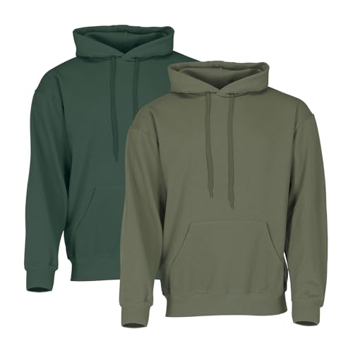 Fruit of the Loom Classic Hooded Sweat 2er-Pack Herren, Bottle + Olive, XXL Fruit of the Loom Classic Hooded Sweat 2er-Pack Herren, Bottle + Olive, XXL von Fruit of the Loom