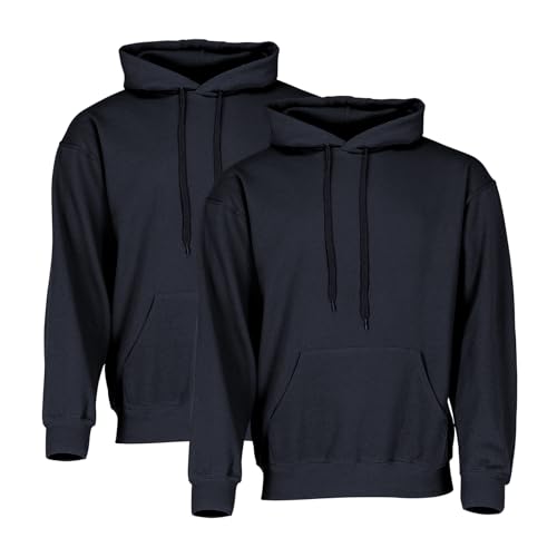 Fruit of the Loom Classic Hooded Sweat 2er-Pack Herren, Deep Navy, 5XL von Fruit of the Loom