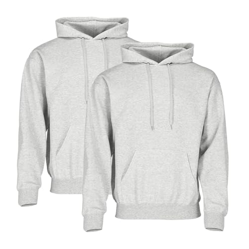 Fruit of the Loom Classic Hooded Sweat 2er-Pack Herren, Heather Grey, XXL von Fruit of the Loom