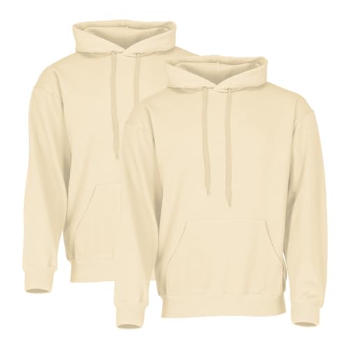Fruit of the Loom Classic Hooded Sweat 2er-Pack Herren, Natural, L von Fruit of the Loom