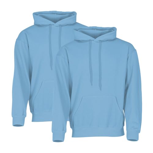 Fruit of the Loom Classic Hooded Sweat 2er-Pack Herren, Sky Blue, M von Fruit of the Loom