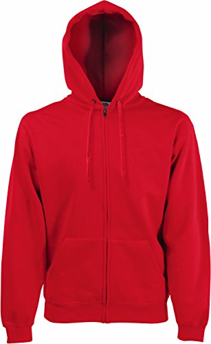 Fruit of the Loom Classic Hooded Sweat Jacket Rot,S von Fruit of the Loom
