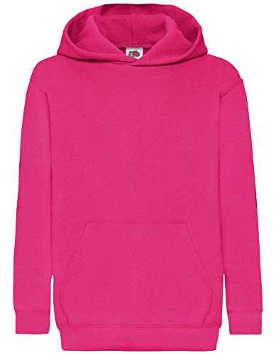 Fruit of the Loom Classic Hooded Sweat Kids Kapuzen-Sweatshirt, Farbe:Fuchsia, Größe:116 von Fruit of the Loom