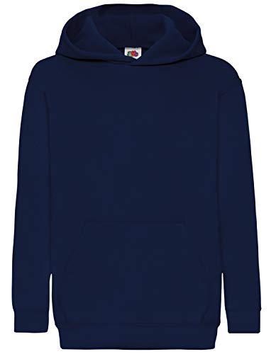 Fruit of the Loom Classic Hooded Sweat Kids Kapuzen-Sweatshirt, Farbe:Navy, Größe:128 von Fruit of the Loom