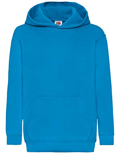Fruit of the Loom Classic Hooded Sweat Kids Kapuzen-Sweatshirt, Farbe:azurblau, Größe:164 von Fruit of the Loom