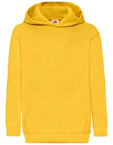 Fruit of the Loom Classic Hooded Sweat Kids Kapuzen-Sweatshirt, Farbe:sonnenblumengelb, Größe:140 von Fruit of the Loom