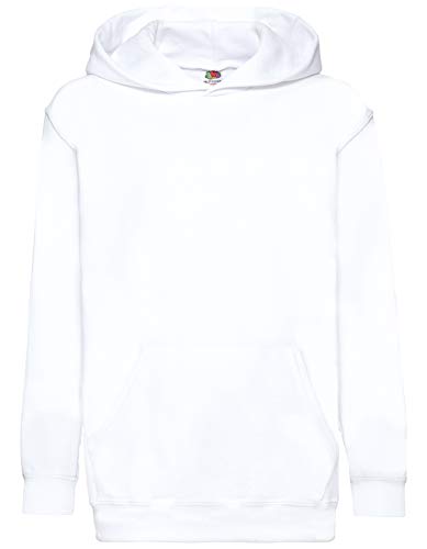 Fruit of the Loom Classic Hooded Sweat Kids Kapuzen-Sweatshirt, Farbe:weiß, Größe:116 von Fruit of the Loom