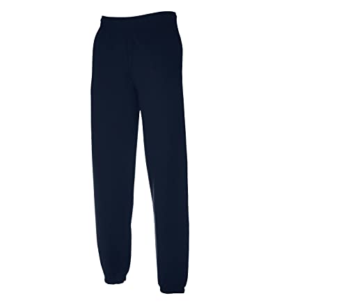 Fruit of the Loom Classic Jog Pants Herren Jogginghose 1er/2er mit elastischem oder offenem Beinabschluss(3XL, 1x Deep Navy Elastisch + 1 HL Kauf Notizblock) von Fruit of the Loom