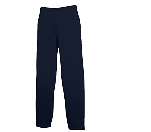 Fruit of the Loom Classic Jog Pants Herren Jogginghose mit offenem Beinabschluss, Größe:XL, Farbe: 1x Deep Navy offen + 1 HL Kauf Notizblock von Fruit of the Loom