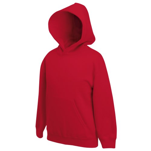 Fruit of the Loom - Classic Kinder Kapuzen-Sweatshirt 'Kids Hooded Sweat' 128,Red von Fruit of the Loom