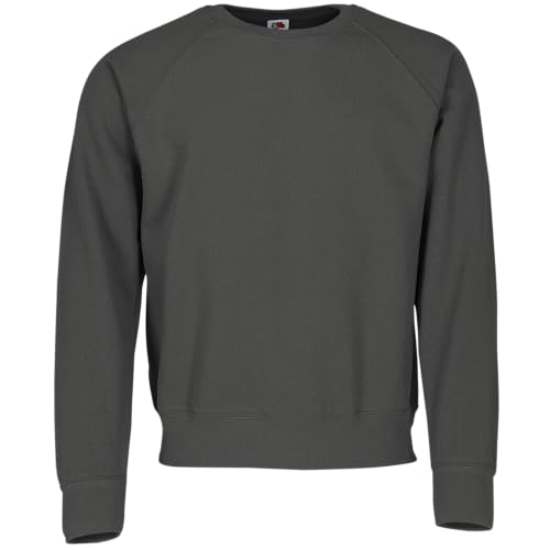 Fruit of the Loom Classic Raglan Sweat, Farbe:Graphit + GRATIS MyShirt Stoffbeutel, Größe:L von Fruit of the Loom
