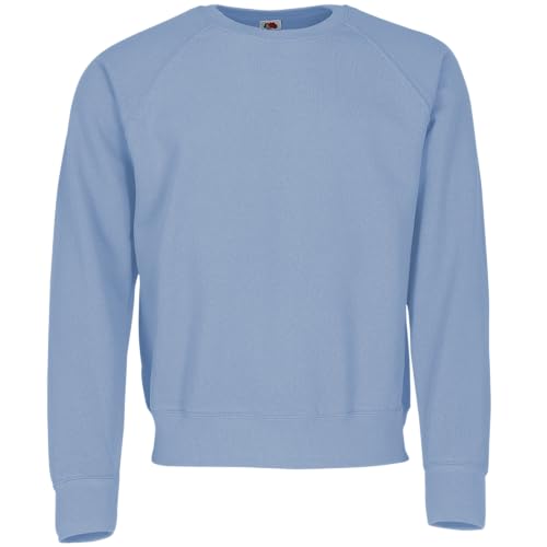 Fruit of the Loom Classic Raglan Sweat + GRATIS MyShirt Stoffbeutel, Farbe:Mineral Blue + GRATIS MyShirt Stoffbeutel, Größe:M von Fruit of the Loom