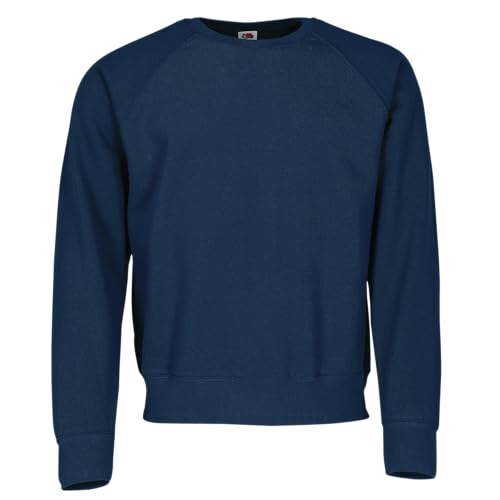 Fruit of the Loom Classic Raglan Sweat + GRATIS MyShirt Stoffbeutel, Farbe:Navy + GRATIS MyShirt Stoffbeutel, Größe:2XL von Fruit of the Loom