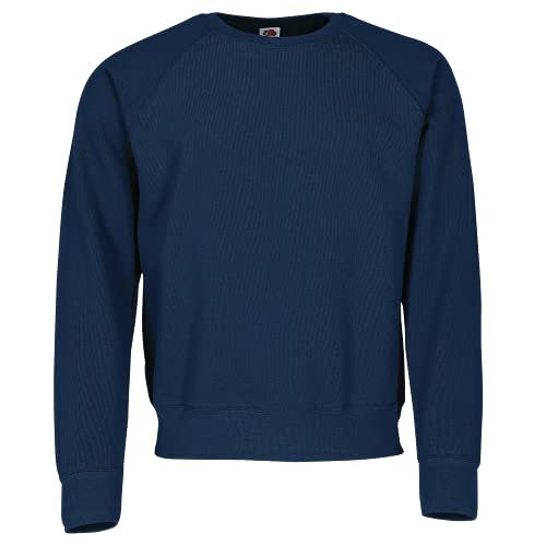 Fruit of the Loom Classic Raglan Sweat, Farbe:Navy + GRATIS MyShirt Stoffbeutel, Größe:XL von Fruit of the Loom