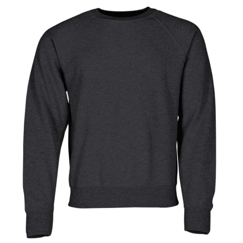 Fruit of the Loom Classic Raglan Sweat, Farbe:dunkelgrau meliert + GRATIS MyShirt Stoffbeutel, Größe:M von Fruit of the Loom