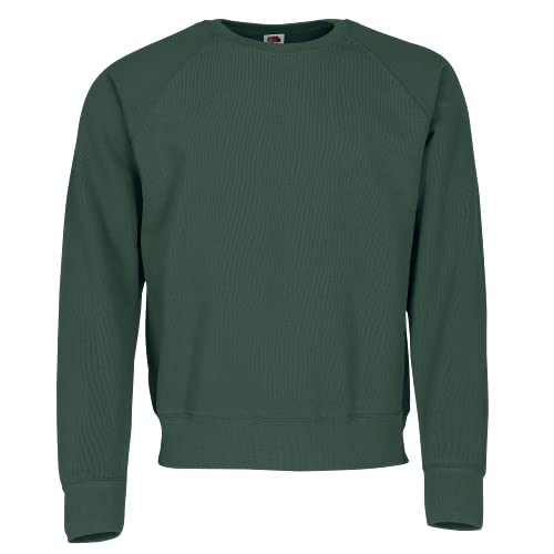 Fruit of the Loom Classic Raglan Sweat, Farbe:flaschengrün + GRATIS MyShirt Stoffbeutel, Größe:L von Fruit of the Loom