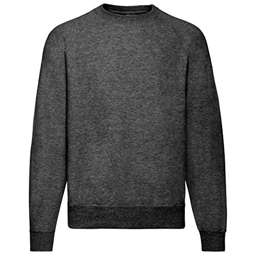 Fruit of the Loom Classic Raglan Sweat Herren Neu, Farbe:dunkelgrau meliert, Größe:L von Fruit of the Loom