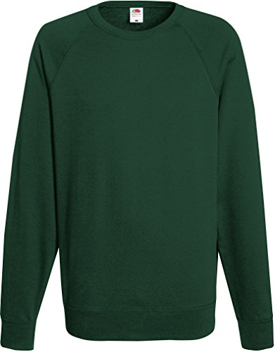Fruit of the Loom Classic Raglan Sweat Herren Neu, Farbe:flaschengrün, Größe:L von Fruit of the Loom