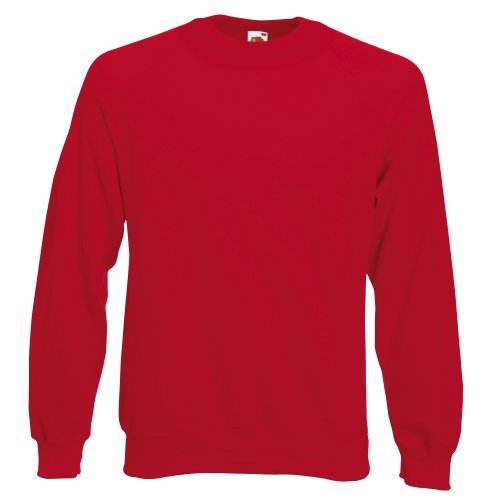 Fruit of the Loom Classic Raglan Sweat Herren Neu, Farbe:rot, Größe:XL von Fruit of the Loom