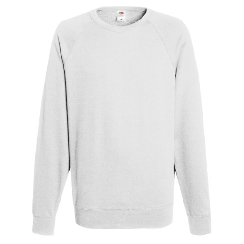 Fruit of the Loom Classic Raglan Sweat Herren Neu, Farbe:weiß, Größe:S von Fruit of the Loom