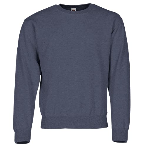 Fruit of the Loom Classic Set-In Sweat + GRATIS MyShirt Stoffbeutel, Farbe:Vintage Navy meliert + GRATIS MyShirt Stoffbeutel, Größe:M von Fruit of the Loom
