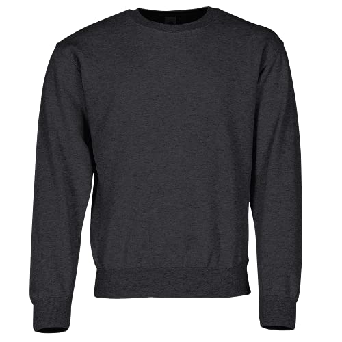 Fruit of the Loom Classic Set-In Sweat + GRATIS MyShirt Stoffbeutel, Farbe:dunkelgrau meliert + GRATIS MyShirt Stoffbeutel, Größe:L von Fruit of the Loom