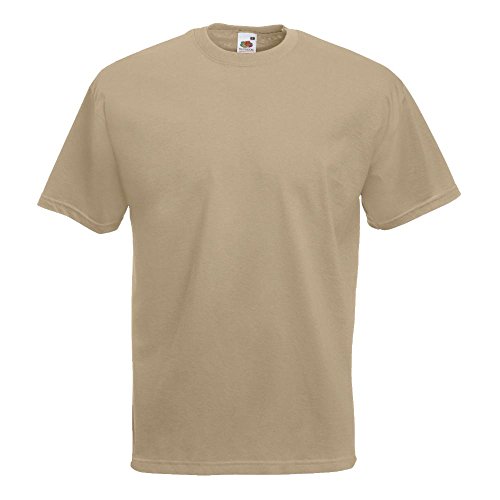 Fruit of the Loom - Classic T-Shirt 'Value Weight' M,Khaki von Fruit of the Loom