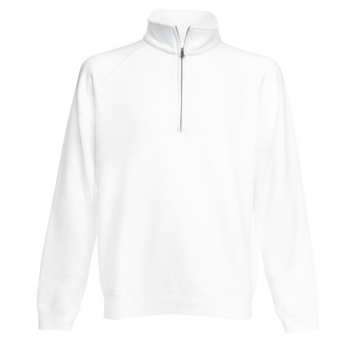 Fruit of the Loom Classic Zip Neck Sweat Weiß White M von Fruit of the Loom