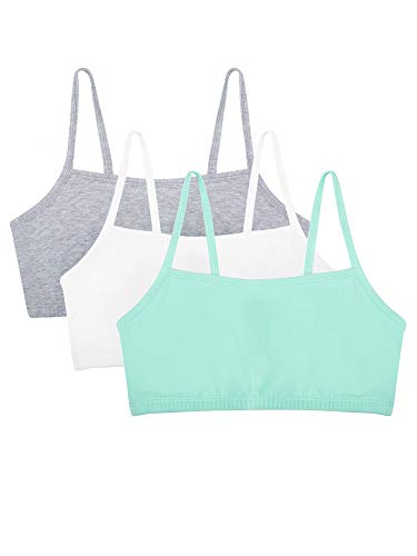 Fruit of the Loom Damen 3 Pack Spaghetti Bra Sport-BH, Minz-Chip/weiß/grau meliert, 85 von Fruit of the Loom