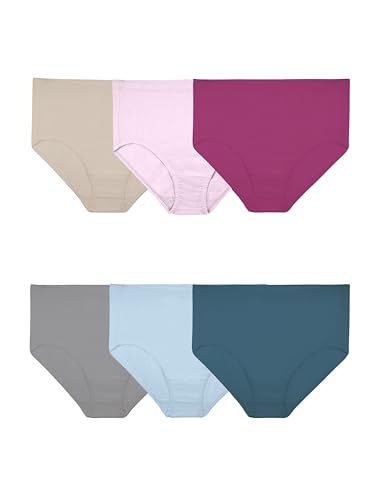 Fruit of the Loom Damen Atmungsaktive (Regular & Plus Size) Unterwäsche, Slip – Baumwoll-Mesh – Farben können variieren, 13 (6er Pack) von Fruit of the Loom