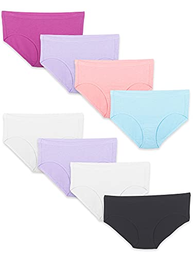 Fruit of the Loom Damen Atmungsaktive Unterwäsche, Feuchtigkeitstransport hält Sie kühl und bequem, erhältlich in Übergröße Höschen, Baumwoll-Mesh – Hipster – 8er-Pack – Farben können variieren, 5 von Fruit of the Loom