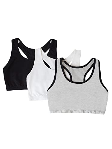 Fruit of the Loom Damen Built Up Tank Style Sport BH Grau mit Schwarz/Weiß/Schwarz, 40 von Fruit of the Loom